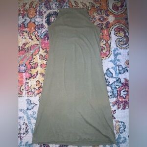 Old navy olive green high neck spaghetti strap midi dress